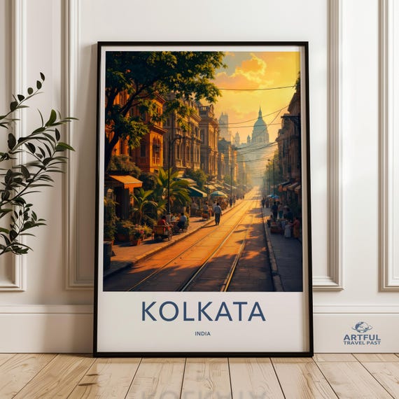 Kolkata Wall Art Print Travel Poster Decor India Cityscape Photography Urban Tram Artwork Photo