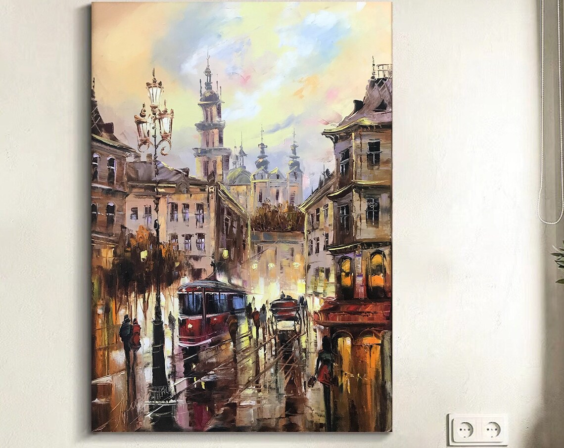 Lviv Ukraine Oil Painting, Old Town Travel Poster - Image 2