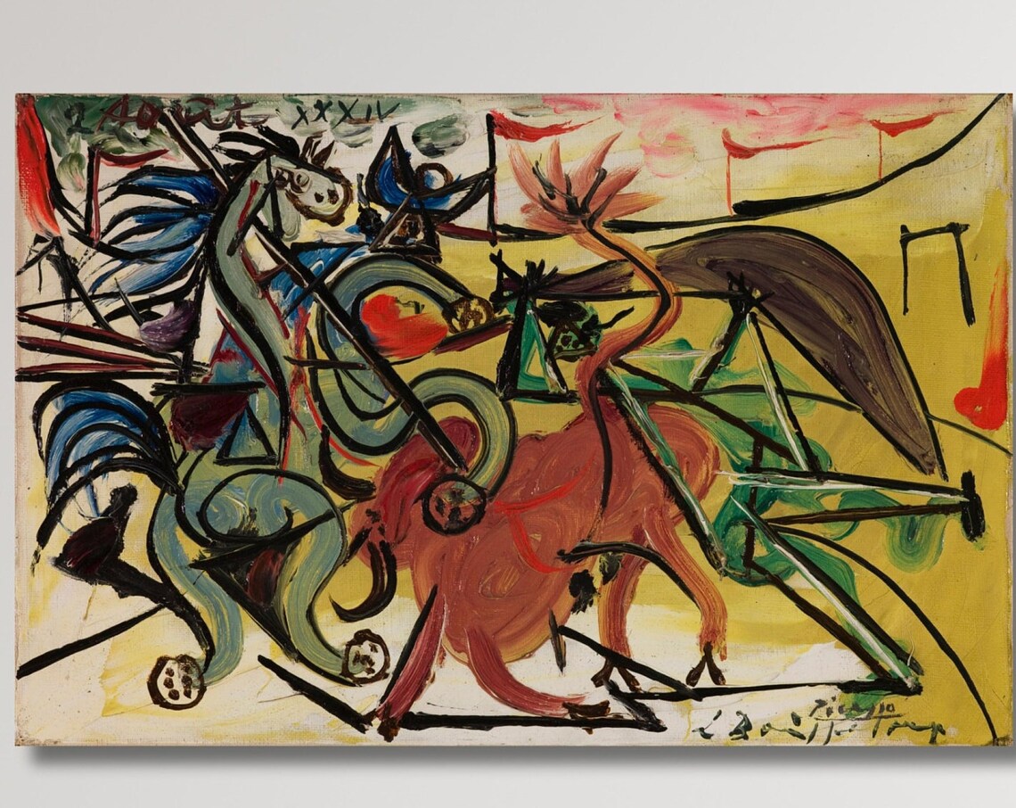 Pablo Picasso Bullfight Corrida Horse Bull Abstract Art Poster