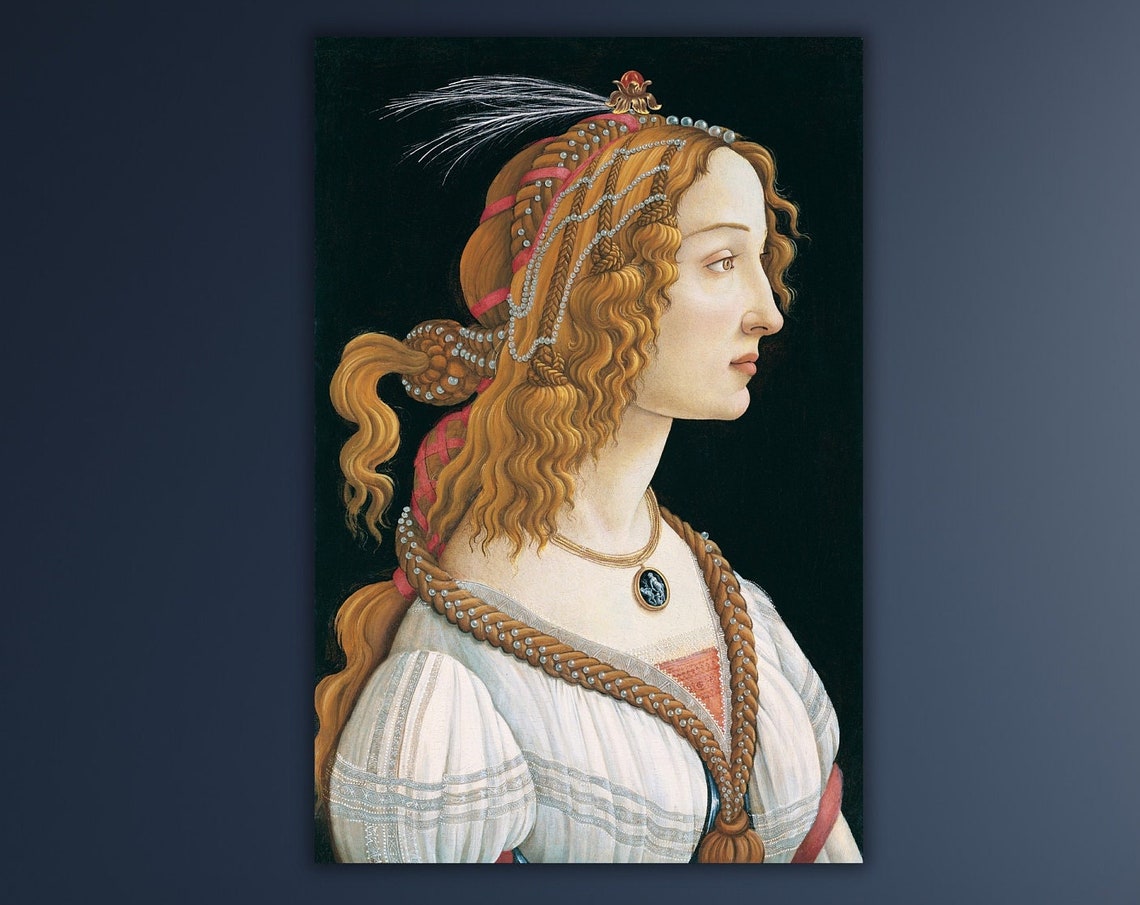 Sandro Botticelli Portrait of a Lady Renaissance Profile Poster