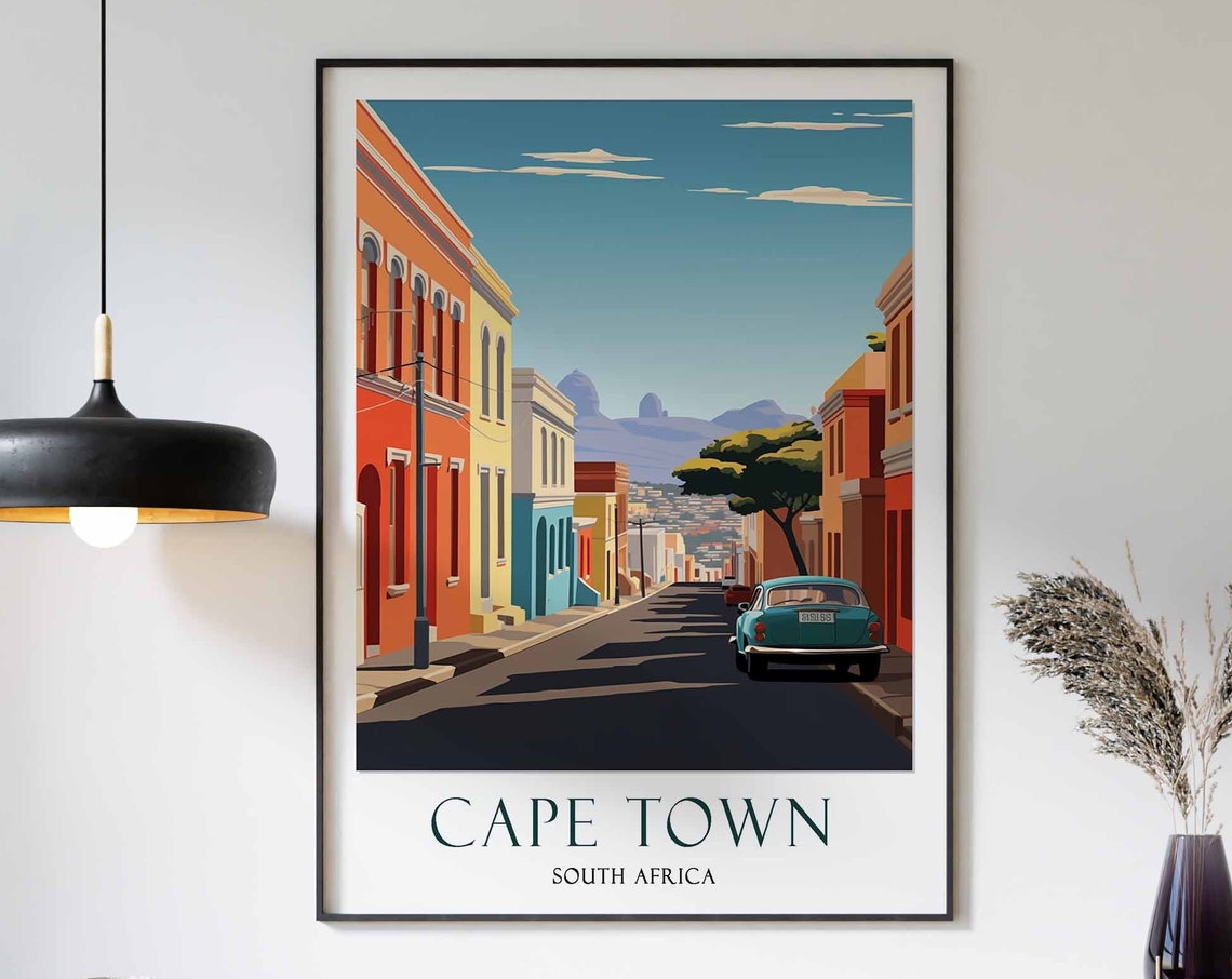 Cape Town Travel Print Cape Town Travel Poster South Africa Wall Art Table Mountain Art Vintage Cape Town Poster Vintage Travel Decor