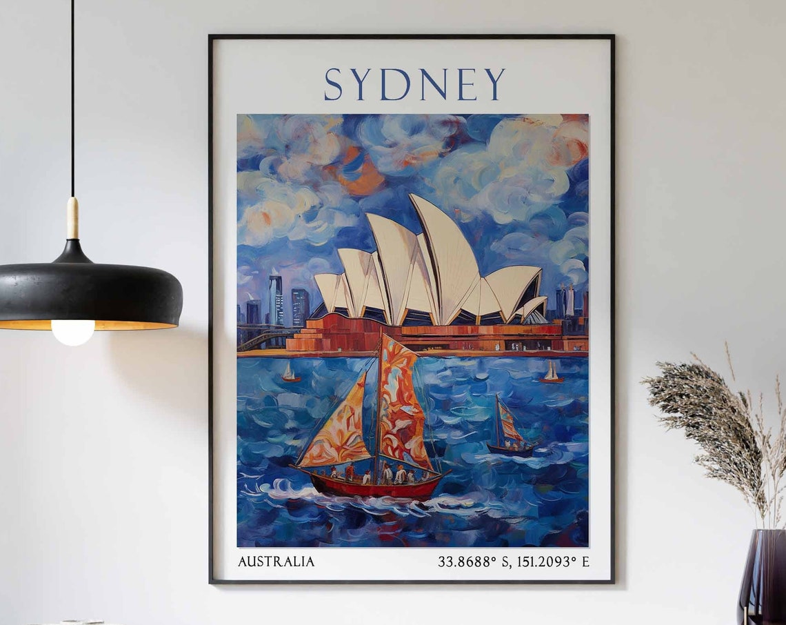 Sydney Travel Print Sydney Travel Poster Sydney Opera House Art Australia Wall Art Australian Travel Decor Sydney Travel Gift