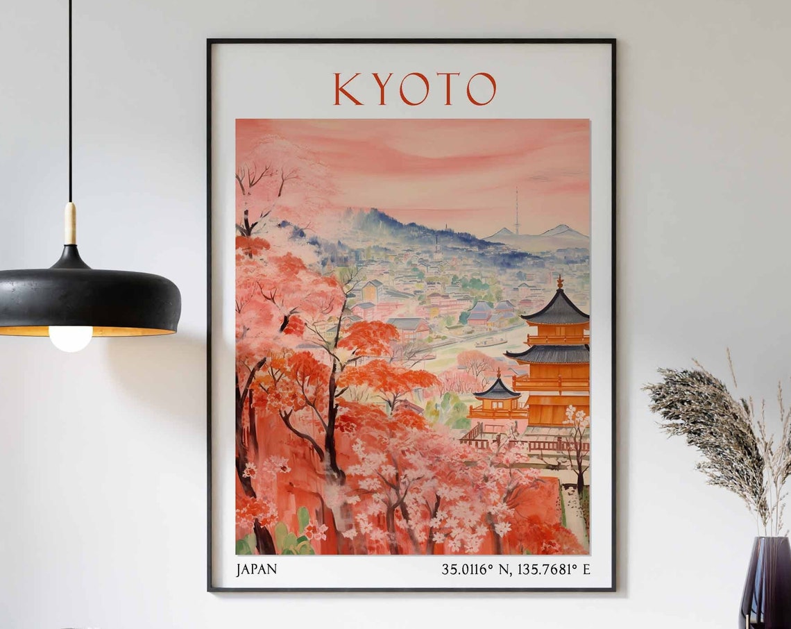 Kyoto Travel Print Kyoto Travel Poster Japan Wall Art Japanese Travel Decor Travel Gift Japanese Wall Art Kyoto Wall Art Asian Print