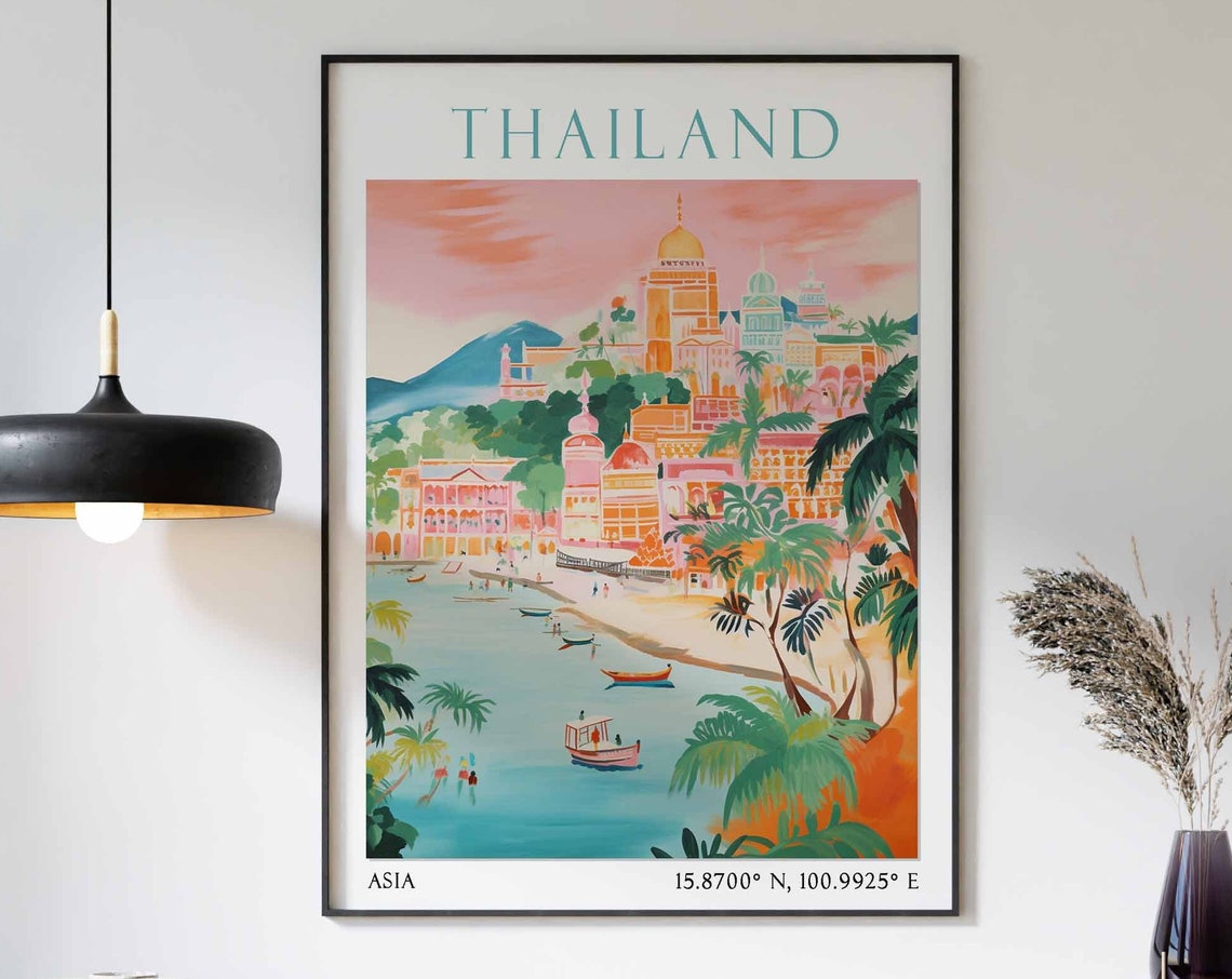 Thailand Travel Print Thailand Travel Poster Thailand Landscape Print Thai Wall Art Southeast Asian Travel Decor Thailand Travel Gift