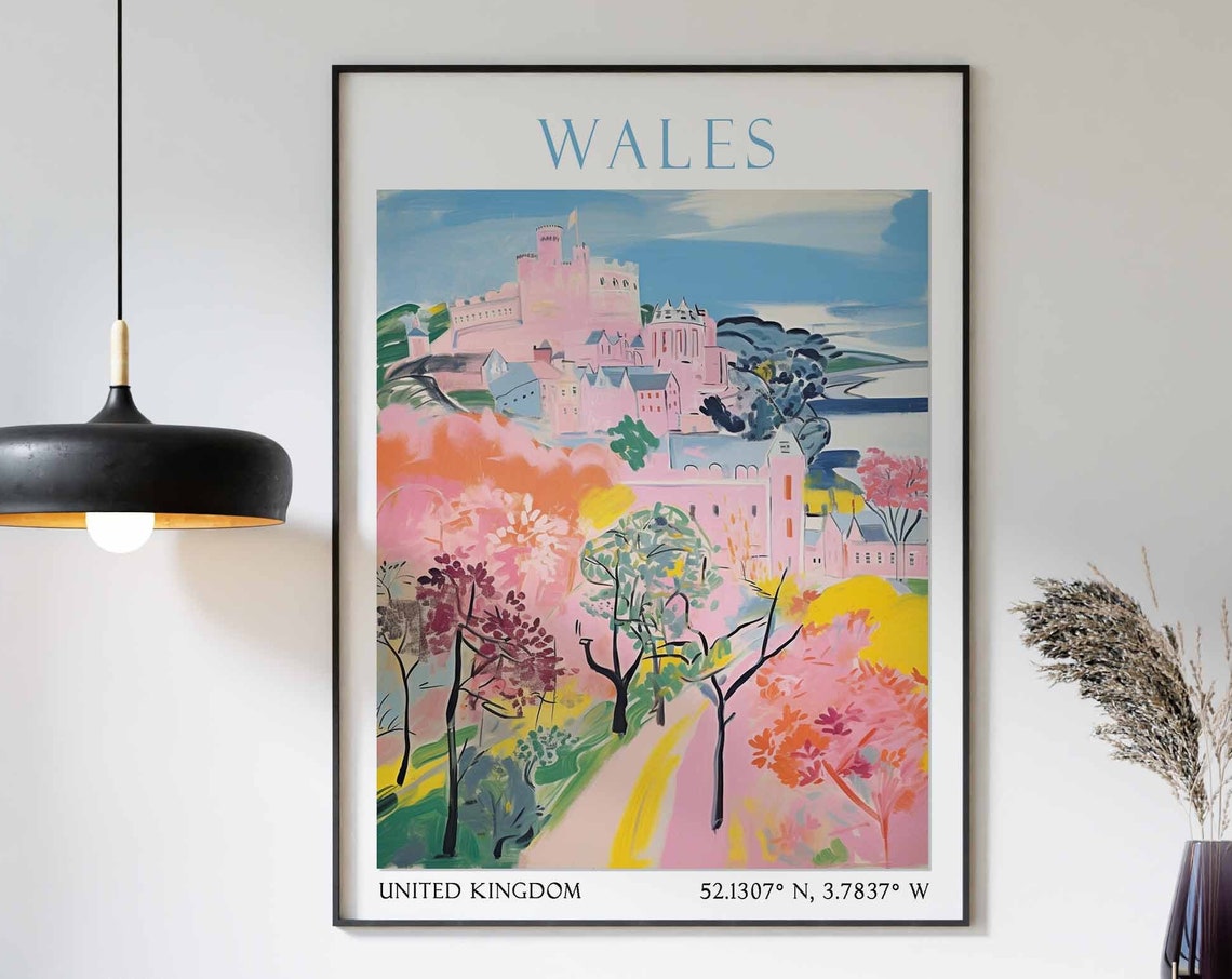 Wales Travel Print Wales Travel Poster Welsh Wall Art Wales Landscape Print Wales Travel Gift Coastal Art Print Wales Travel Gift