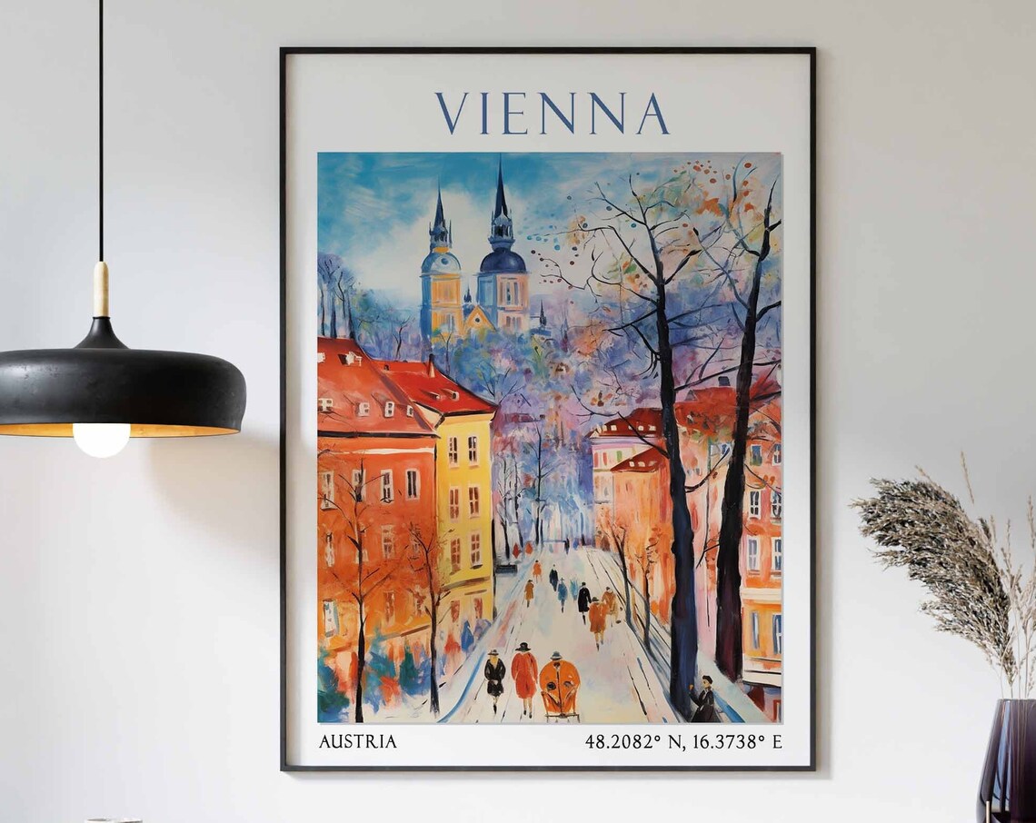 Vienna Travel Print Vienna Travel Poster Austria Wall Art Austrian Travel Decor Vienna Travel Gift Vienna Art Print Vintage Wall Art