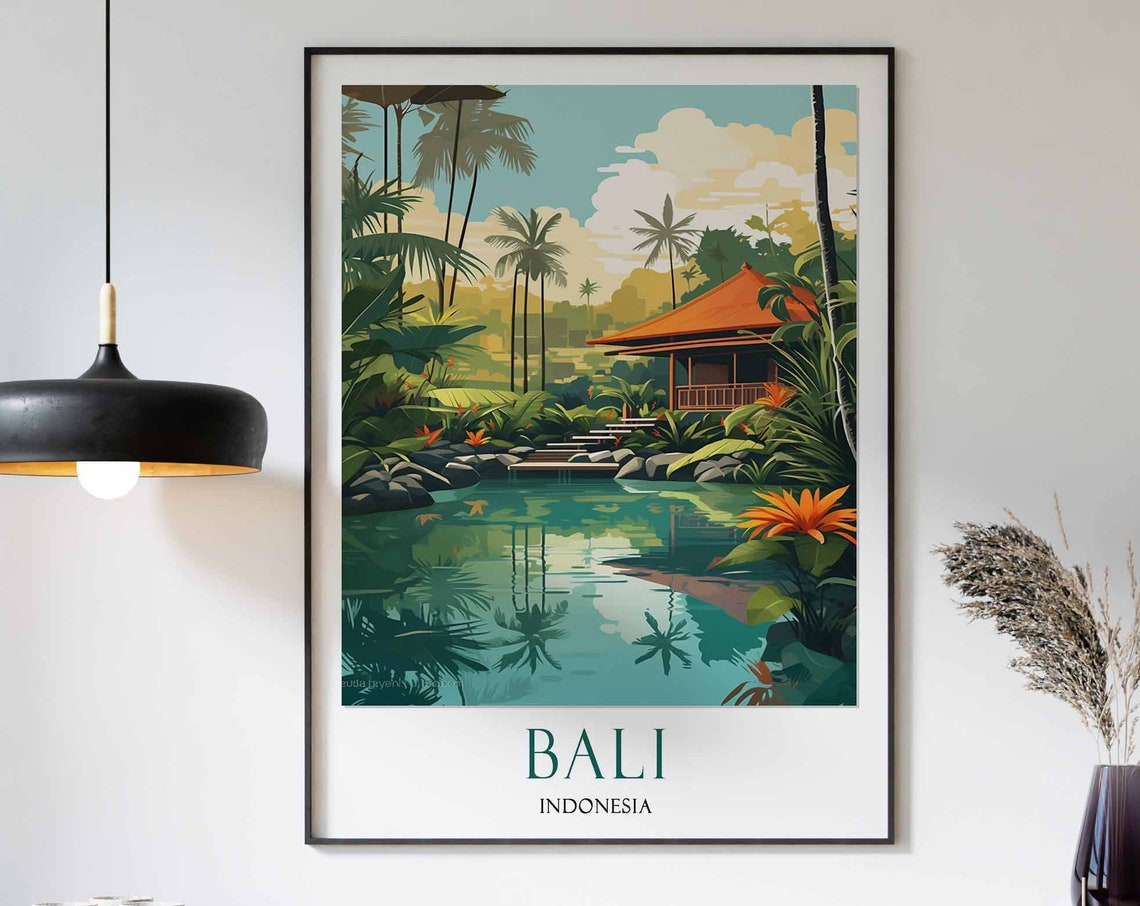 Bali Travel Print Bali Travel Poster Indonesia Wall Art Tropical Paradise Print Bali Beach Art Southeast Asia Travel Decor Travel Gift