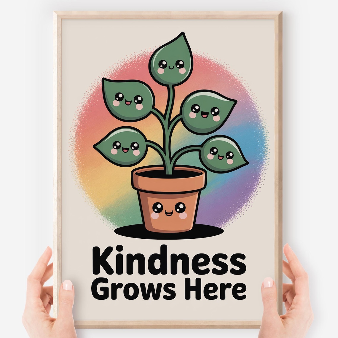 Kindness Grows Here Kawaii Classroom Poster Sel Growth Mindset Art