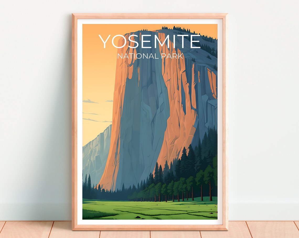 Yosemite Travel Poster, El Capitan, California - Image 4