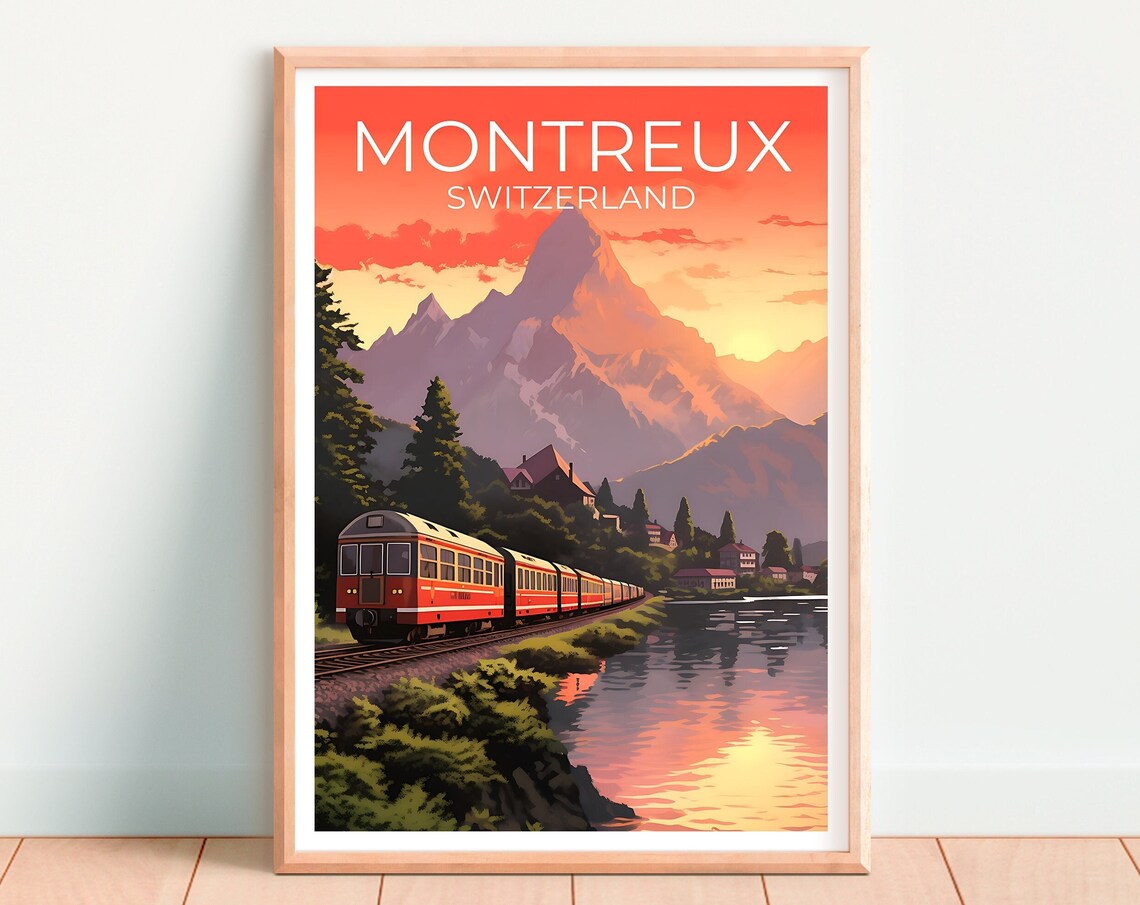 Montreux Travel Poster, Switzerland City Art Print - Image 4