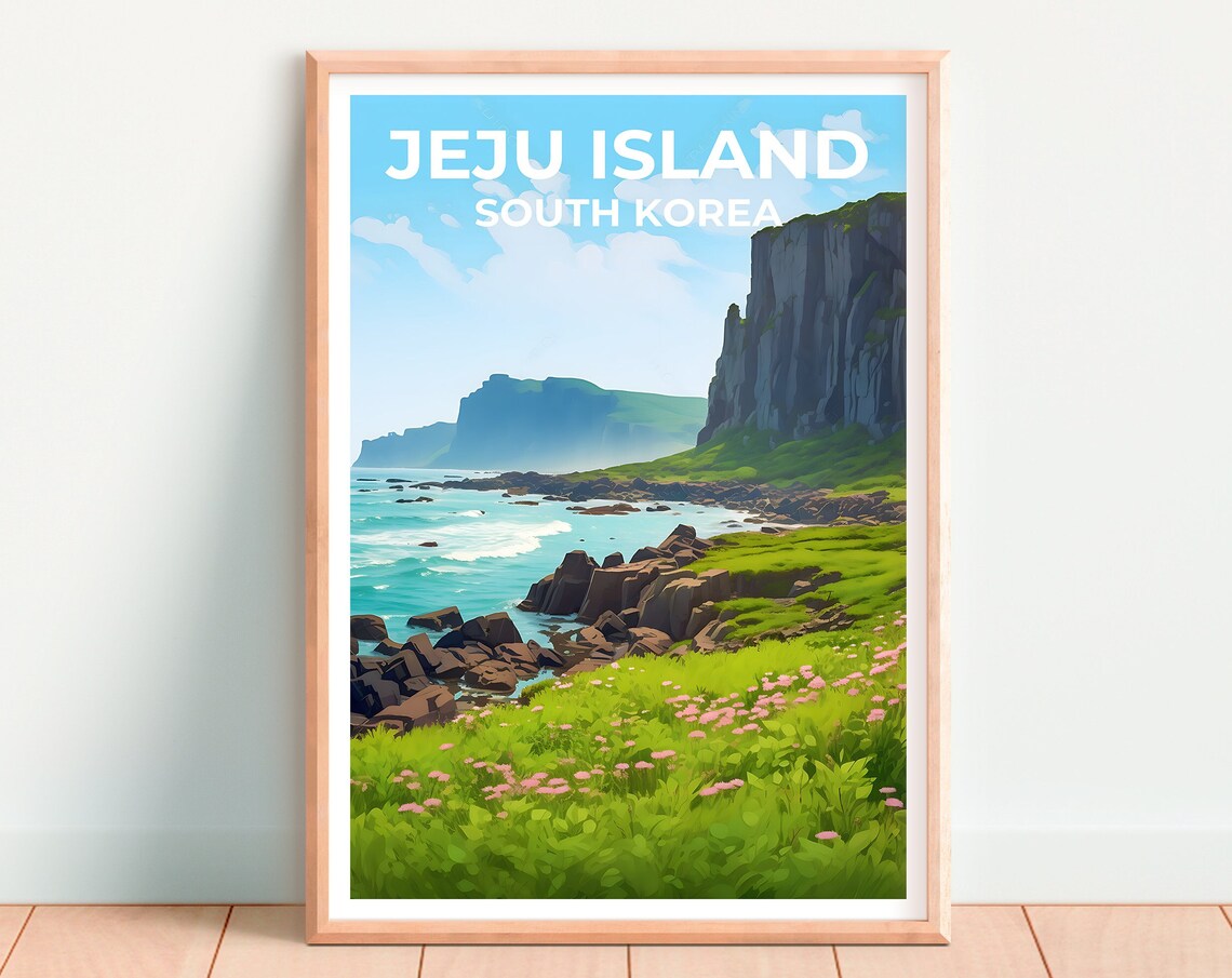 Jeju Island Travel Poster, South Korea Art Print - Image 4