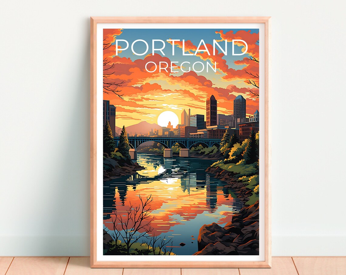 Portland Travel Poster, Oregon City Wall Art Print - Image 4