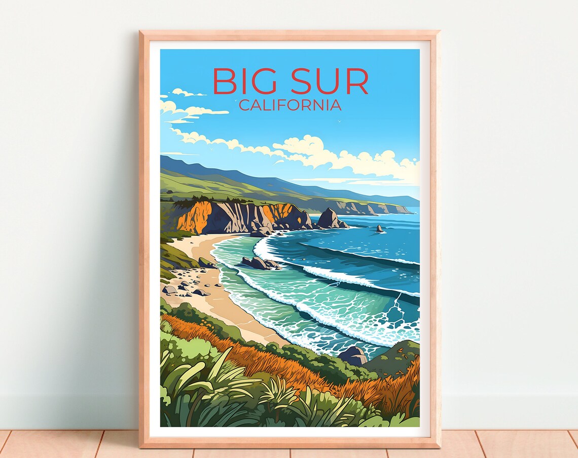 Big Sur California Rugged Coastal Cliffs Vintage Travel Poster - Image 4