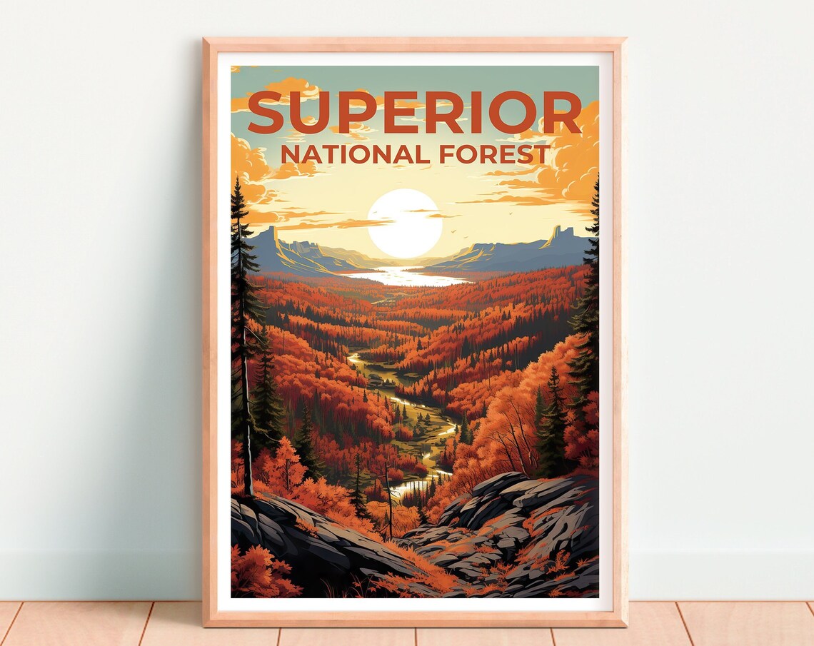 Superior National Forest Minnesota Autumn Foliage River Valley Poster - Image 4