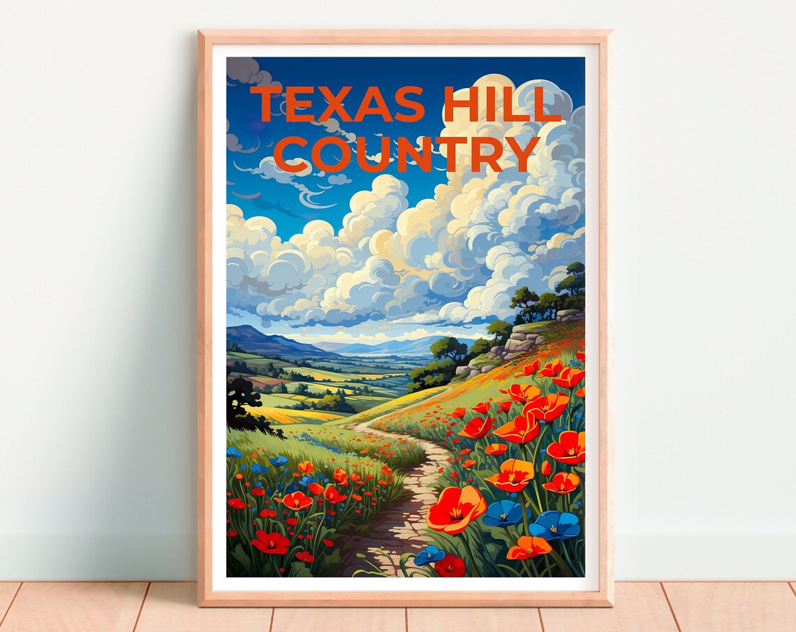 Texas Hill Country Travel Poster, Flower Poster - Image 4