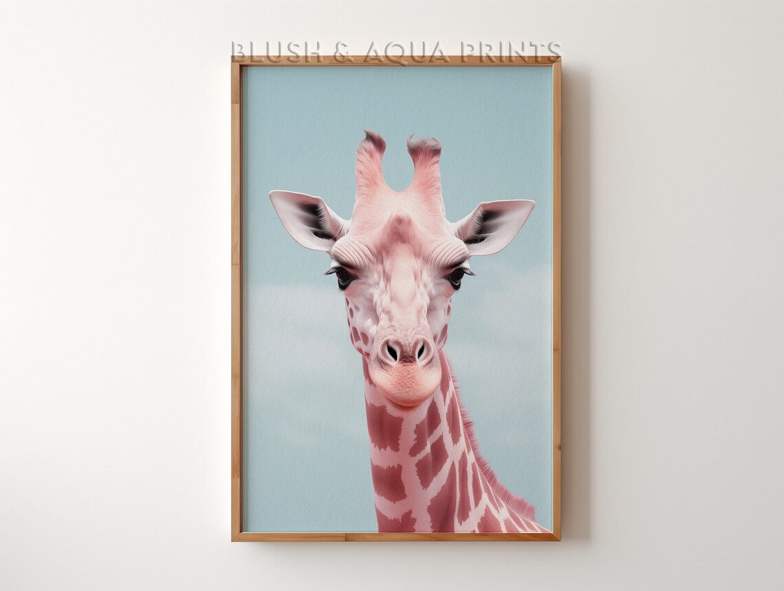 Maximalist Decor Giraffe Funky Wall Art Animal Print Eclectic Prints Trendy Ai Generated