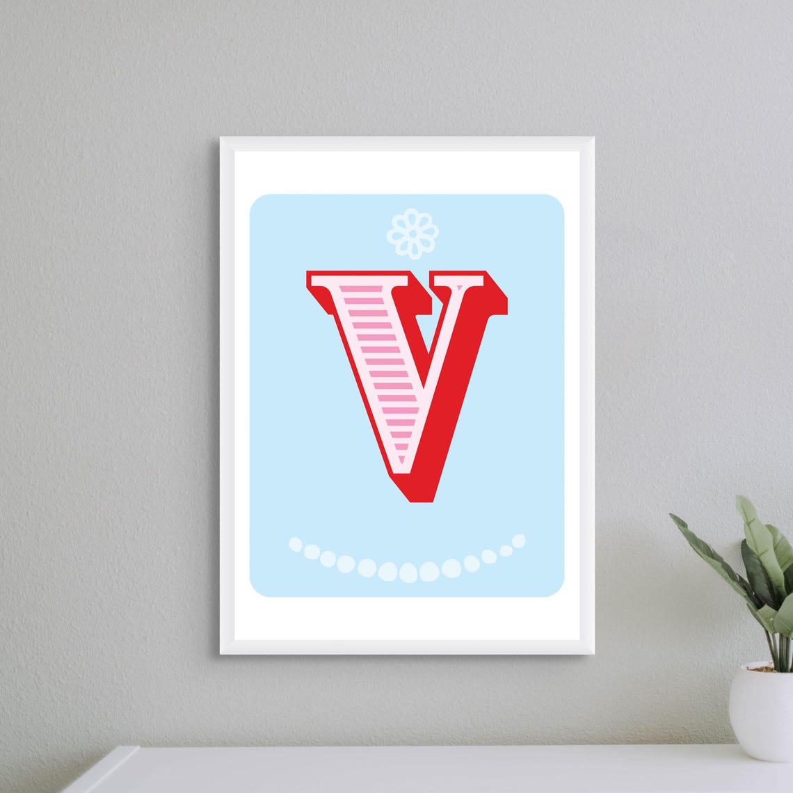 Initial V Nursery Alphabet Poster