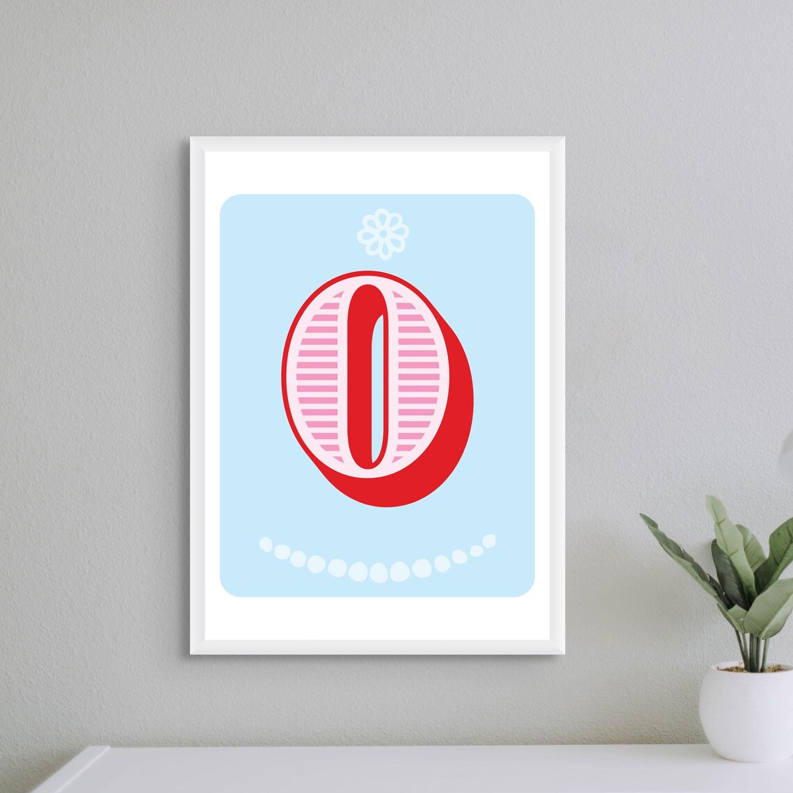 Letter O Nursery Art Print Custom Initial Poster