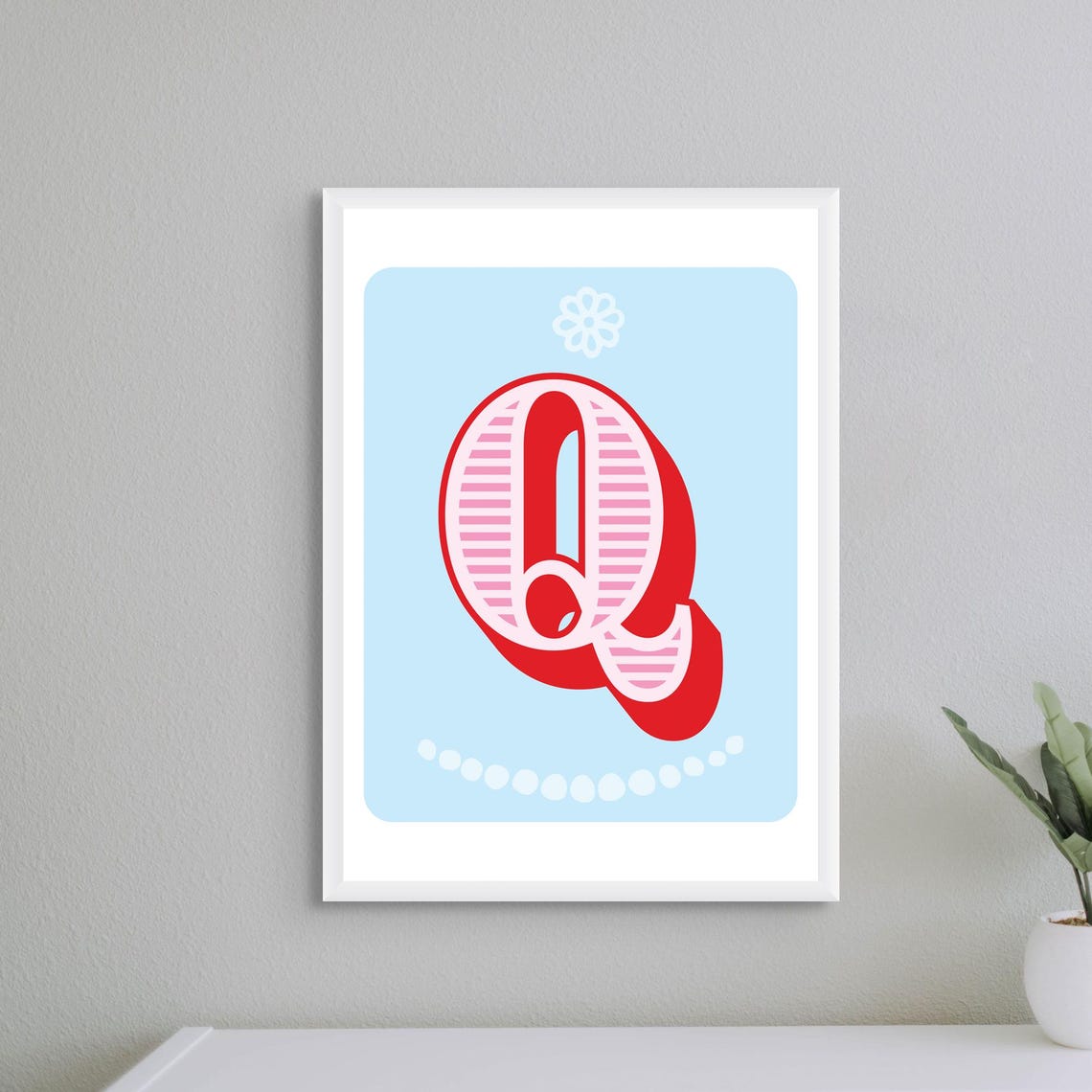 Letter Q Nursery Alphabet Decor Poster