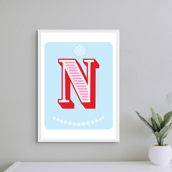Letter N Nursery Alphabet Poster