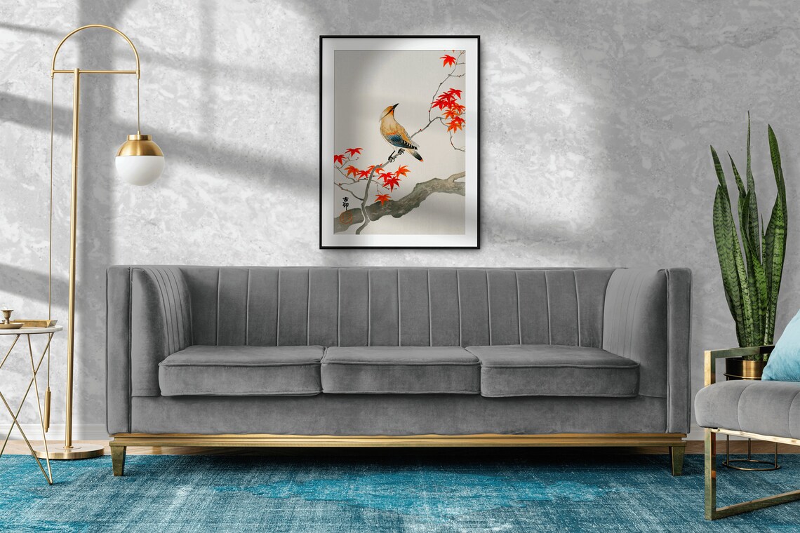 Japanese Jay Bird Poster, Ohara Koson Woodblock Art - Image 2