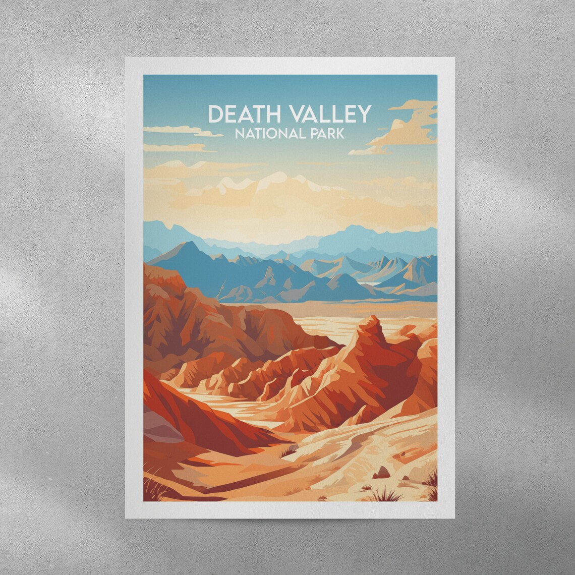 Death Valley National Park Desert Canyon Mountains View Travel Poster - Image 2