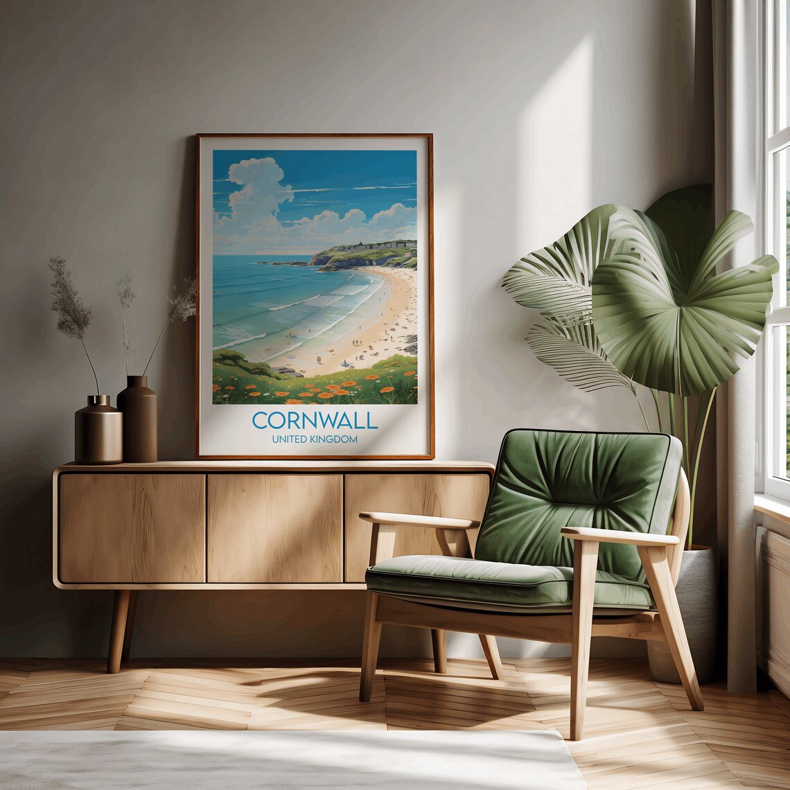 Cornwall Travel Poster, United Kingdom Travel Print - Image 2