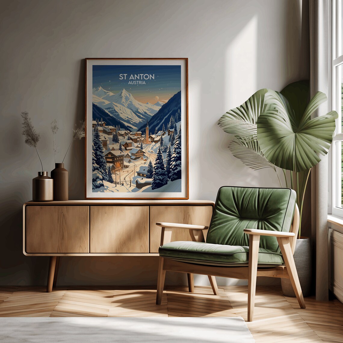 St Anton Ski Travel Poster, Austria Custom Gift - Image 2