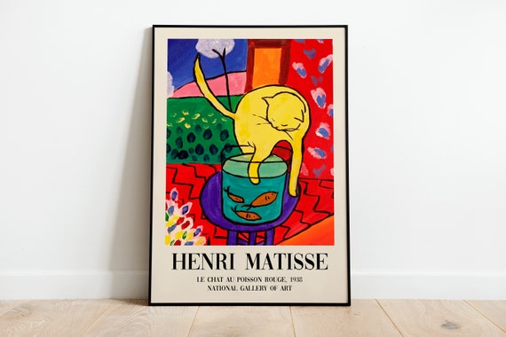 Matisse Cat With Red Fish Vintage Art Print