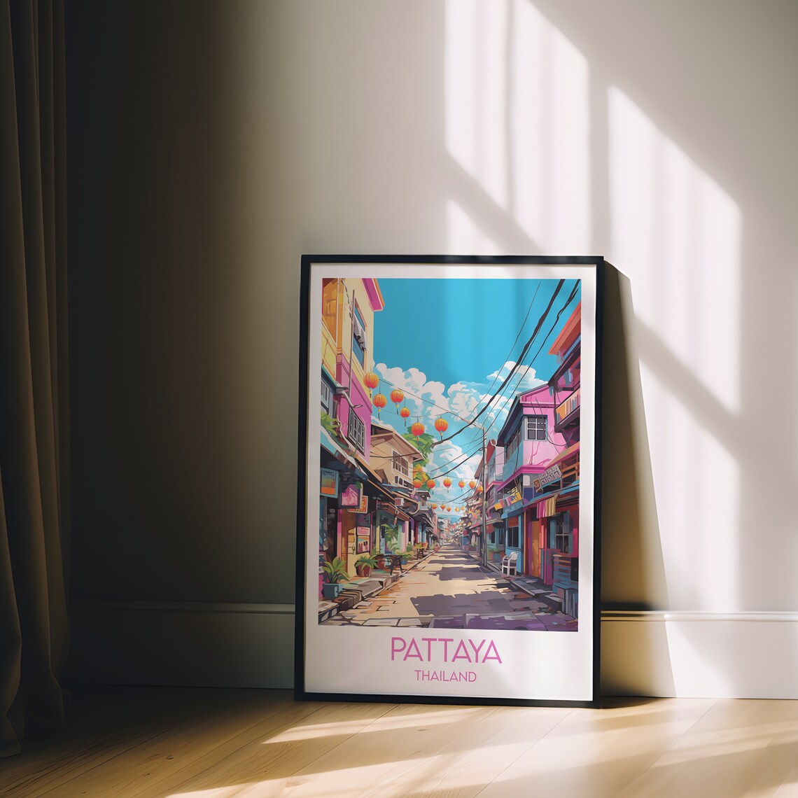 Pattaya Travel Poster, Thailand Custom Personalised - Image 2