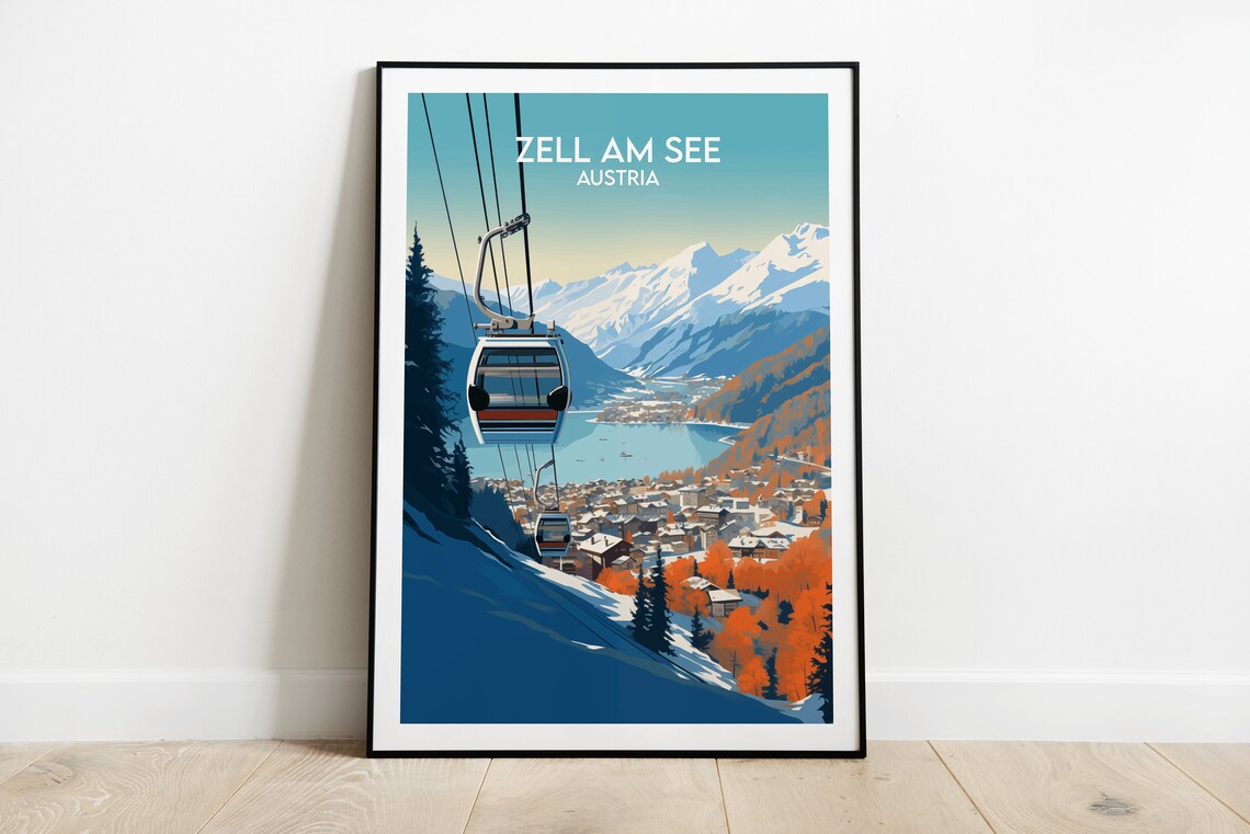 Zell Am See Travel Poster, Austria Personalised