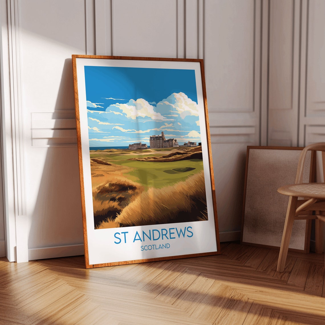 St Andrews Scotland Golf Links Old Clubhouse Dunes Travel Poster - Image 2