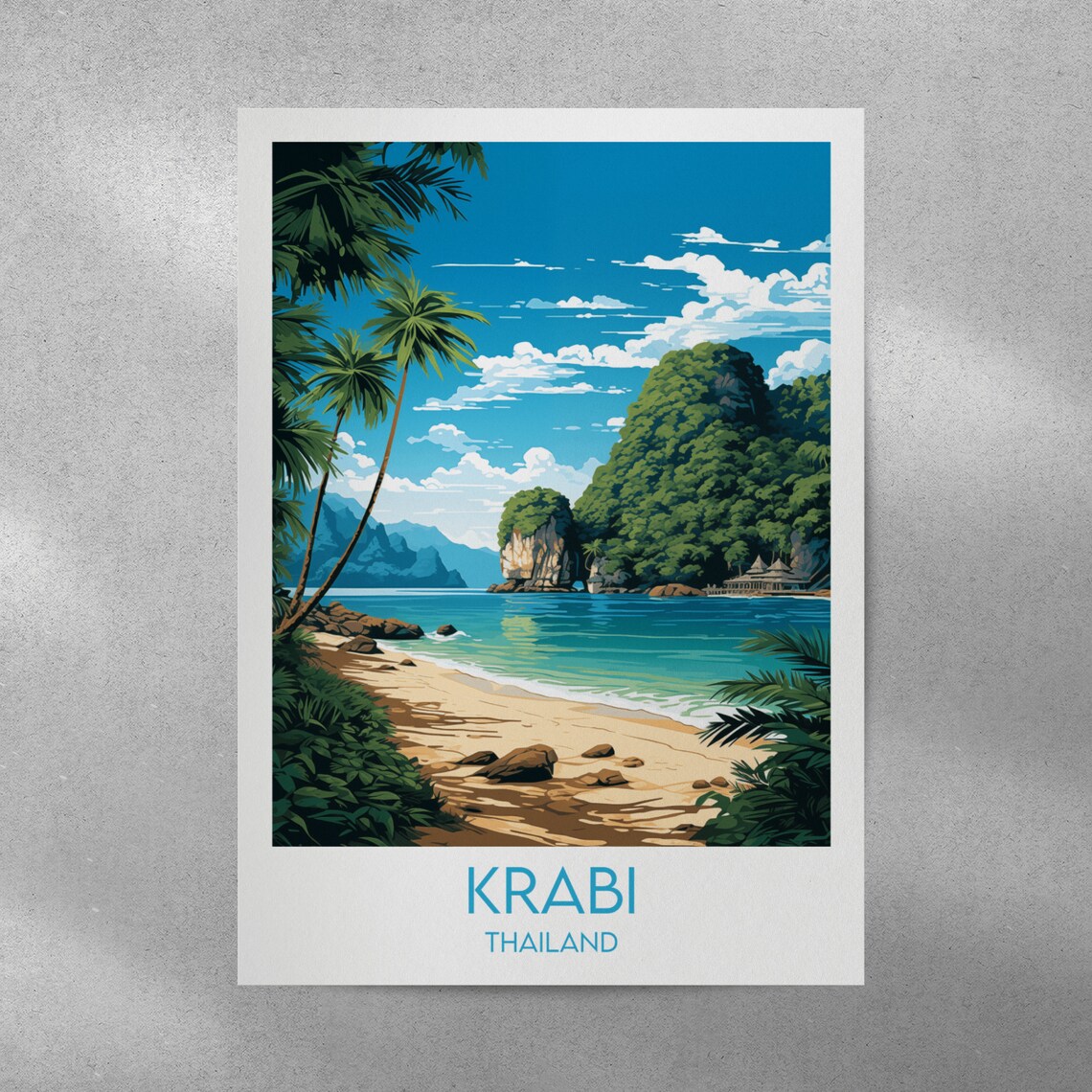 Krabi Travel Poster, Thailand Custom Personalised - Image 4