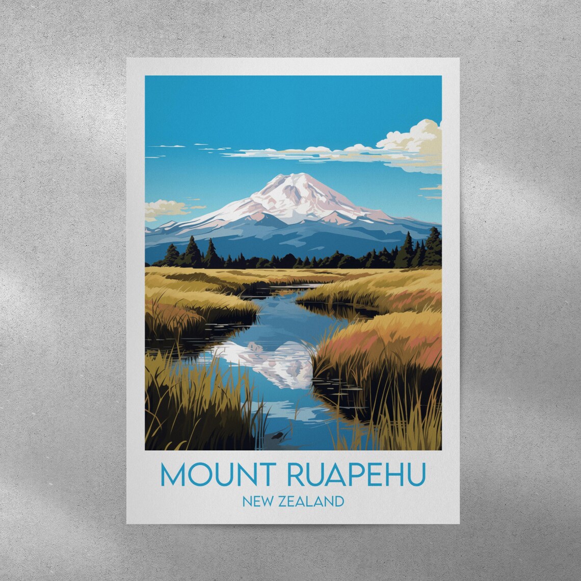 Mount Ruapehu Travel Poster, New Zealand - Image 4