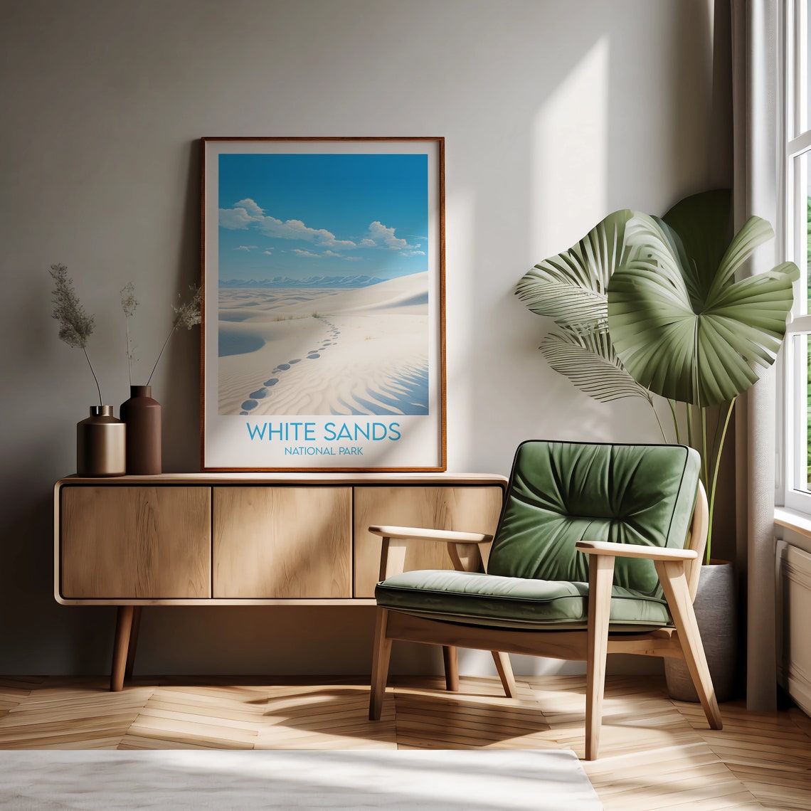 White Sands National Park Footprints Dune Desert Travel Poster - Image 2