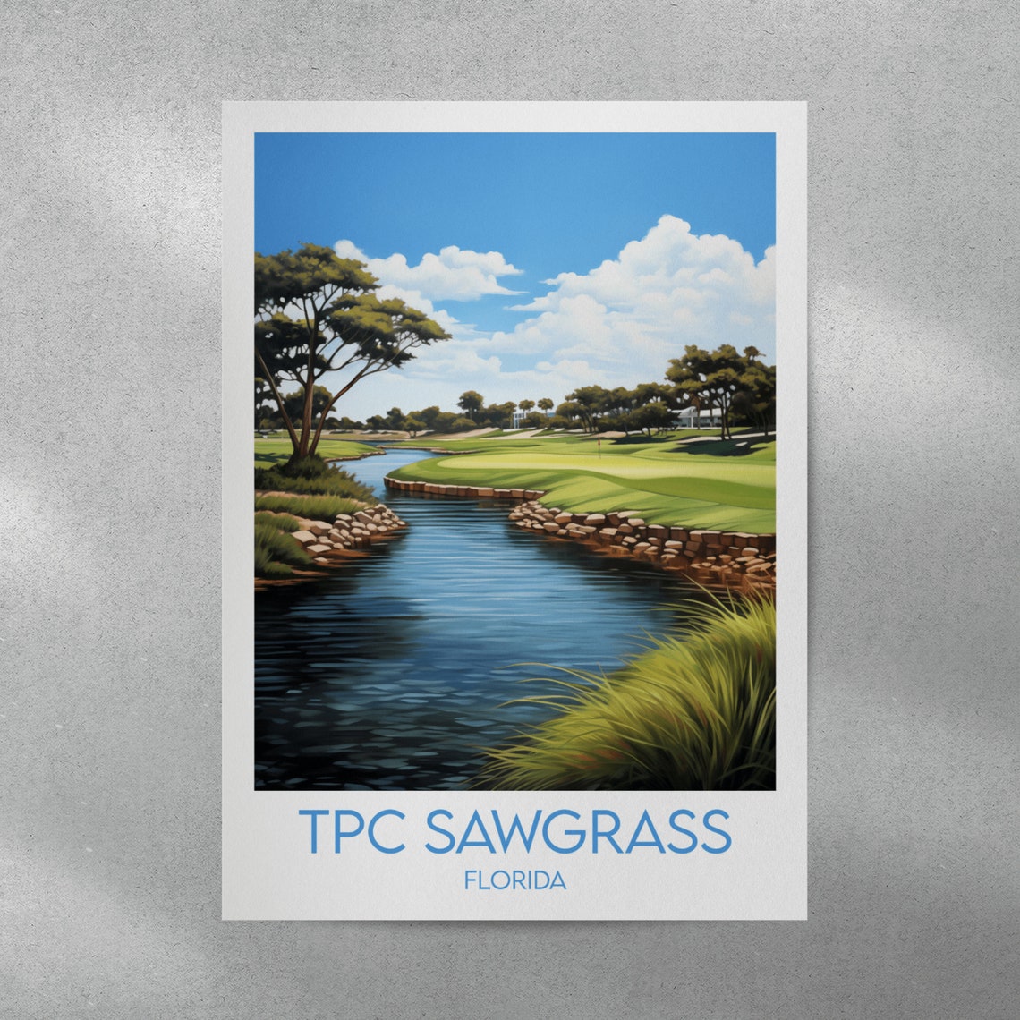TPC Sawgrass Florida Golf Course Riverside Vintage Travel Poster - Image 4