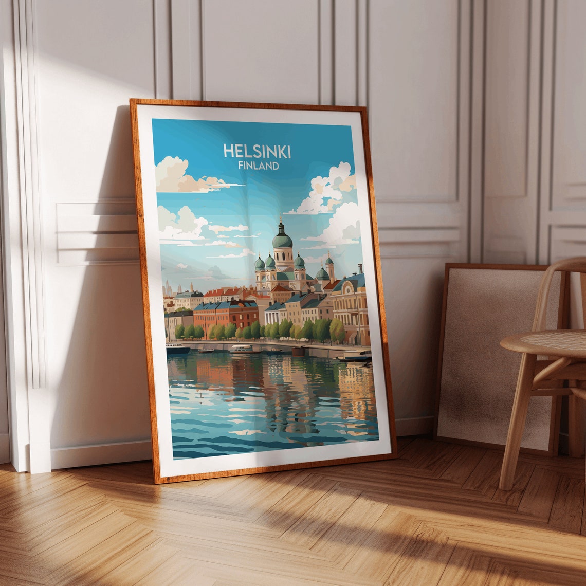 Helsinki Finland Harbor Waterfront Cathedral Skyline Art Poster - Image 2