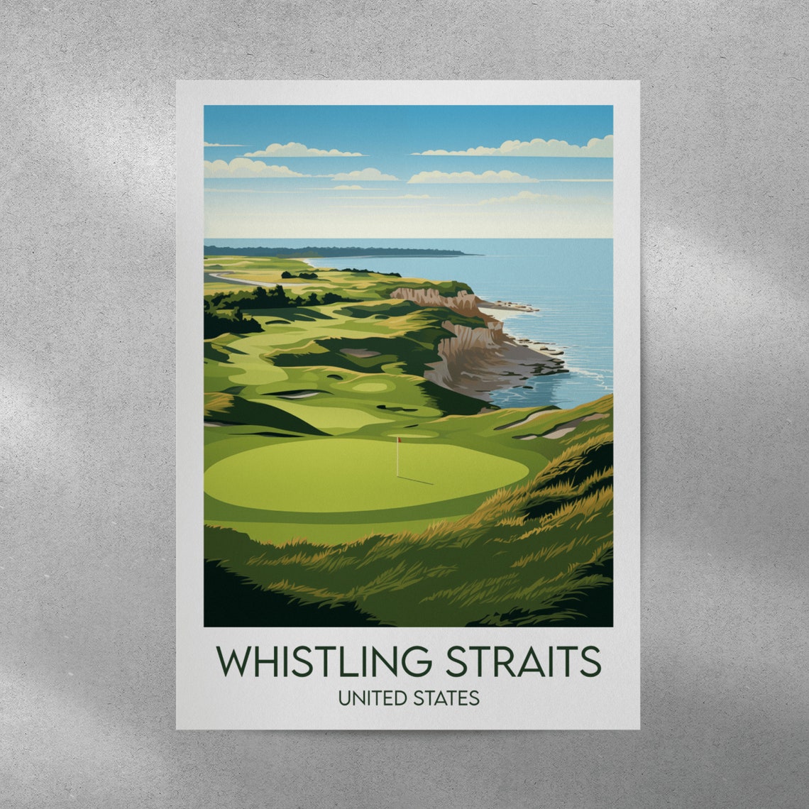Whistling Straits Links Coastal Golf Course Vintage Travel Poster - Image 4