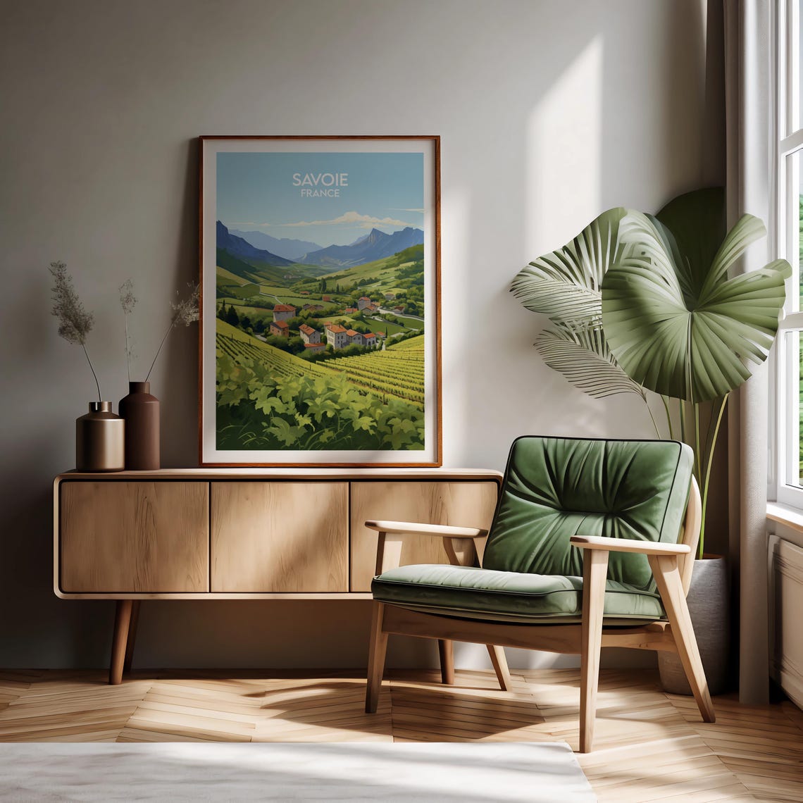 Savoie France Mountain Vineyard Valley Village Scenic Poster - Image 2