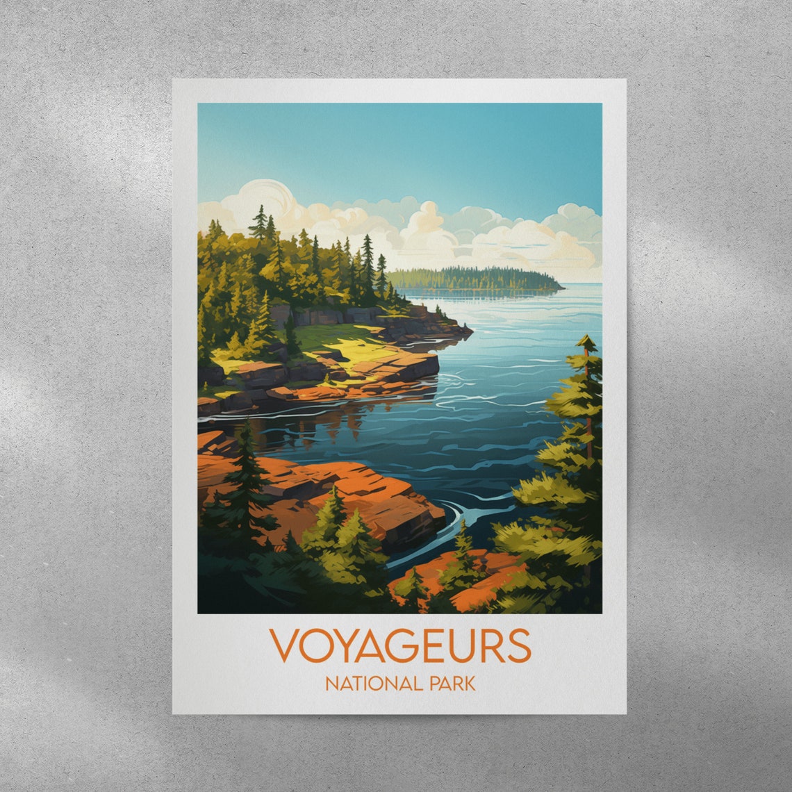 Voyageurs National Park Sunset Pine Shoreline Lake View Poster - Image 4