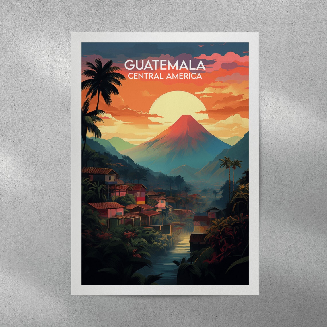 Guatemala Travel Print Central America Poster Custom Personalised Wedding Birthday Gift - Image 4