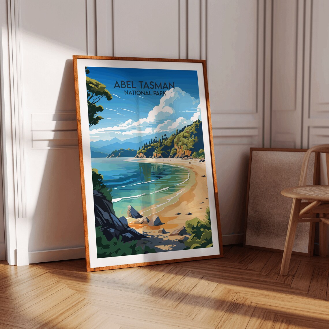 Abel Tasman National Park Golden Beach Coast Travel Art Poster - Image 3