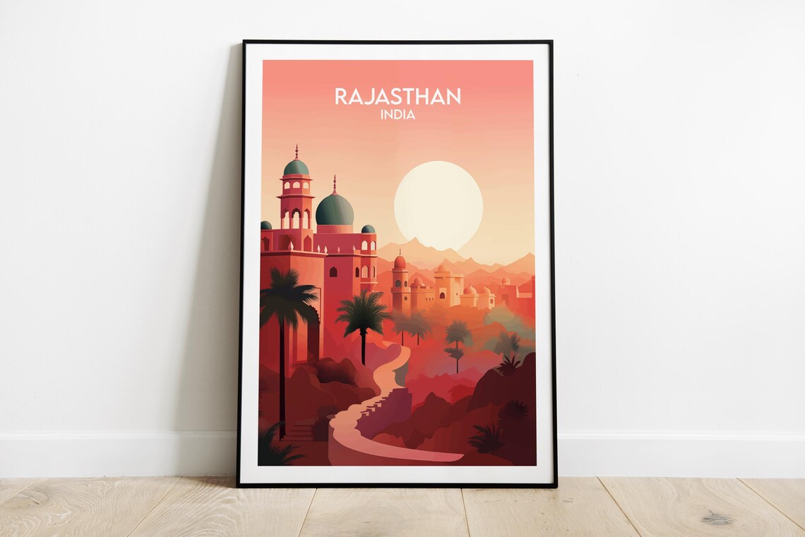Rajasthan Travel Poster, India Custom Personalized