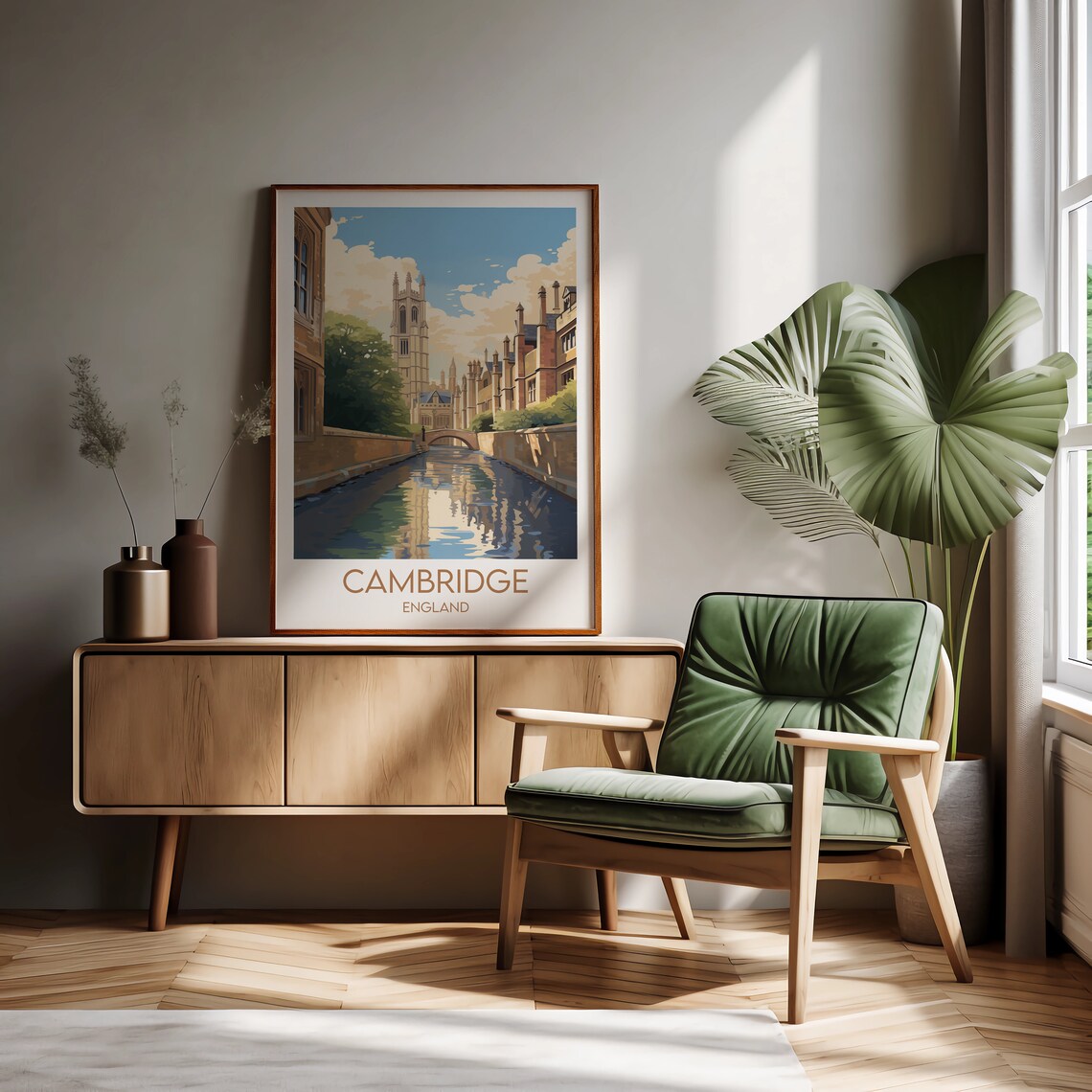 Cambridge Travel Print England UK Travel Poster - Image 2