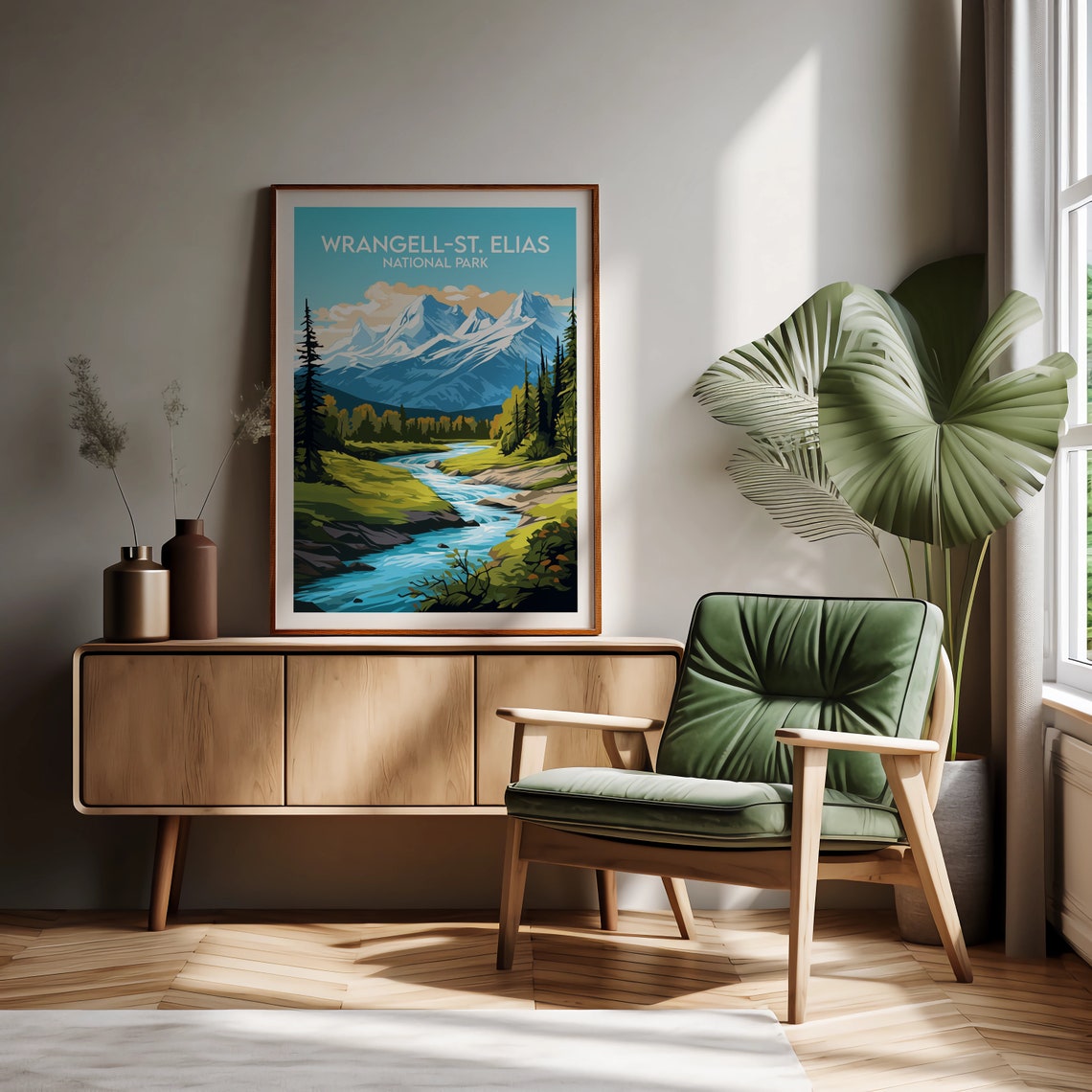 Wrangell St Elias National Park Alaska Summer Valley Travel Poster - Image 2