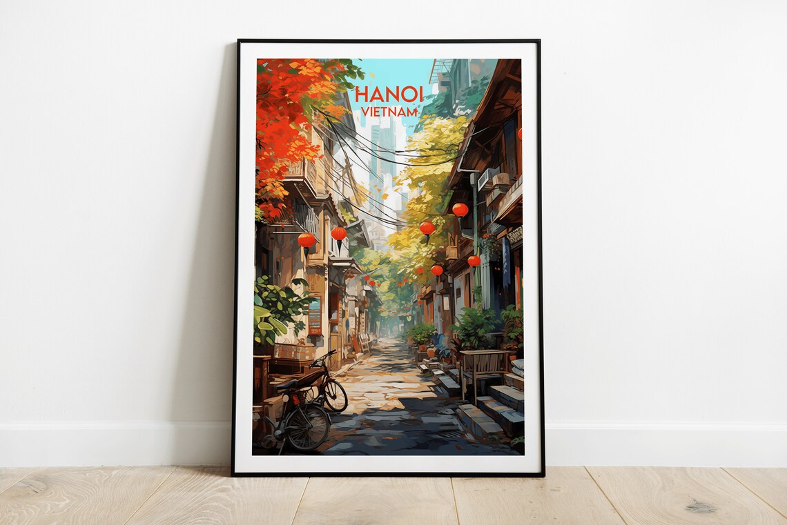 Hanoi Travel Poster, Vietnam Custom Travel Print