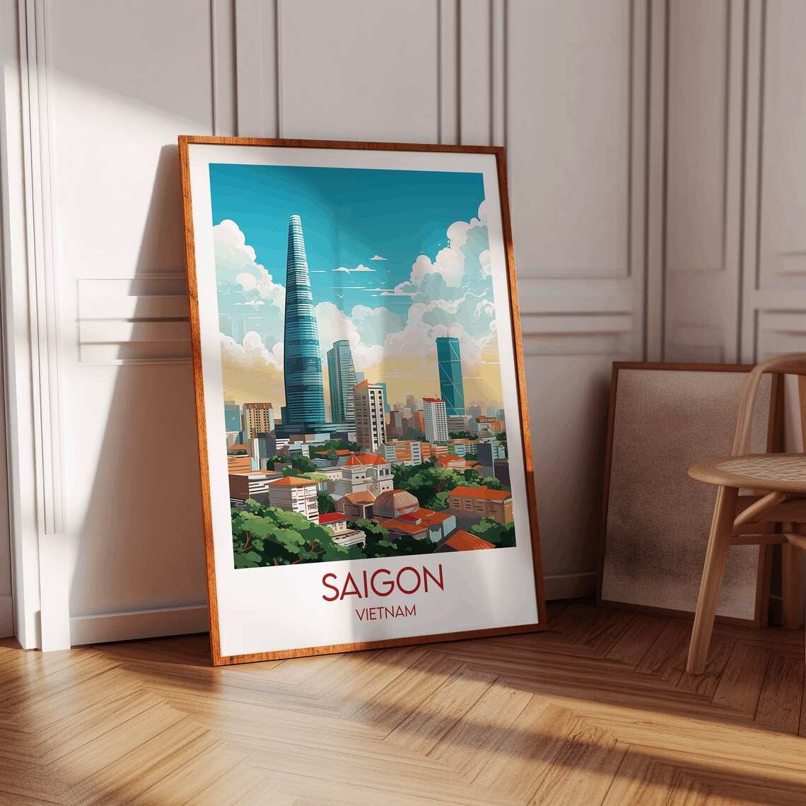 Saigon Vietnam City Skyline Bitexco Tower Modern Travel Poster - Image 3