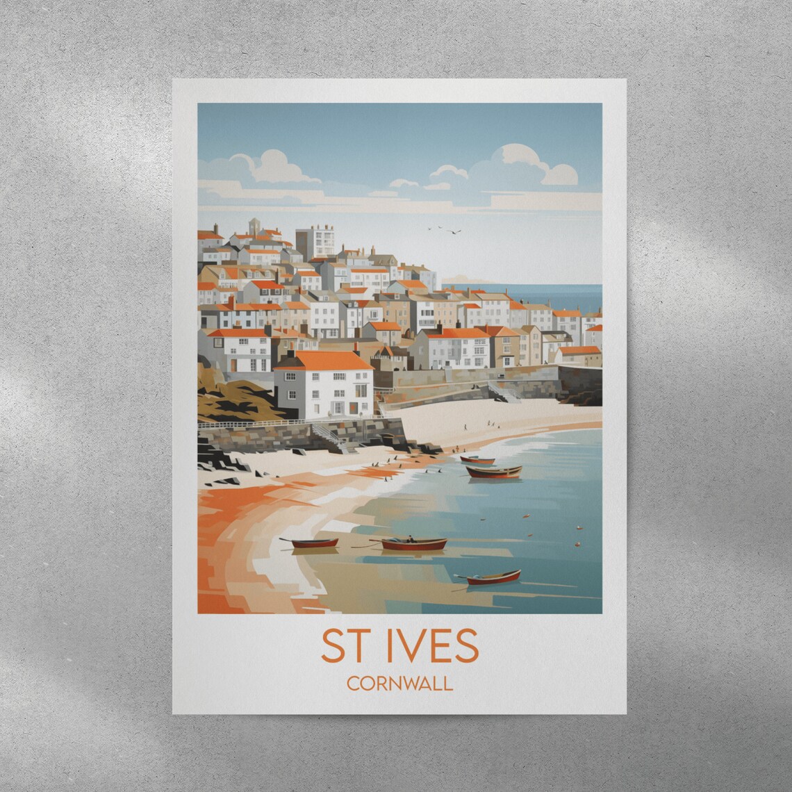 St Ives Travel Poster, Custom Personalised - Image 4