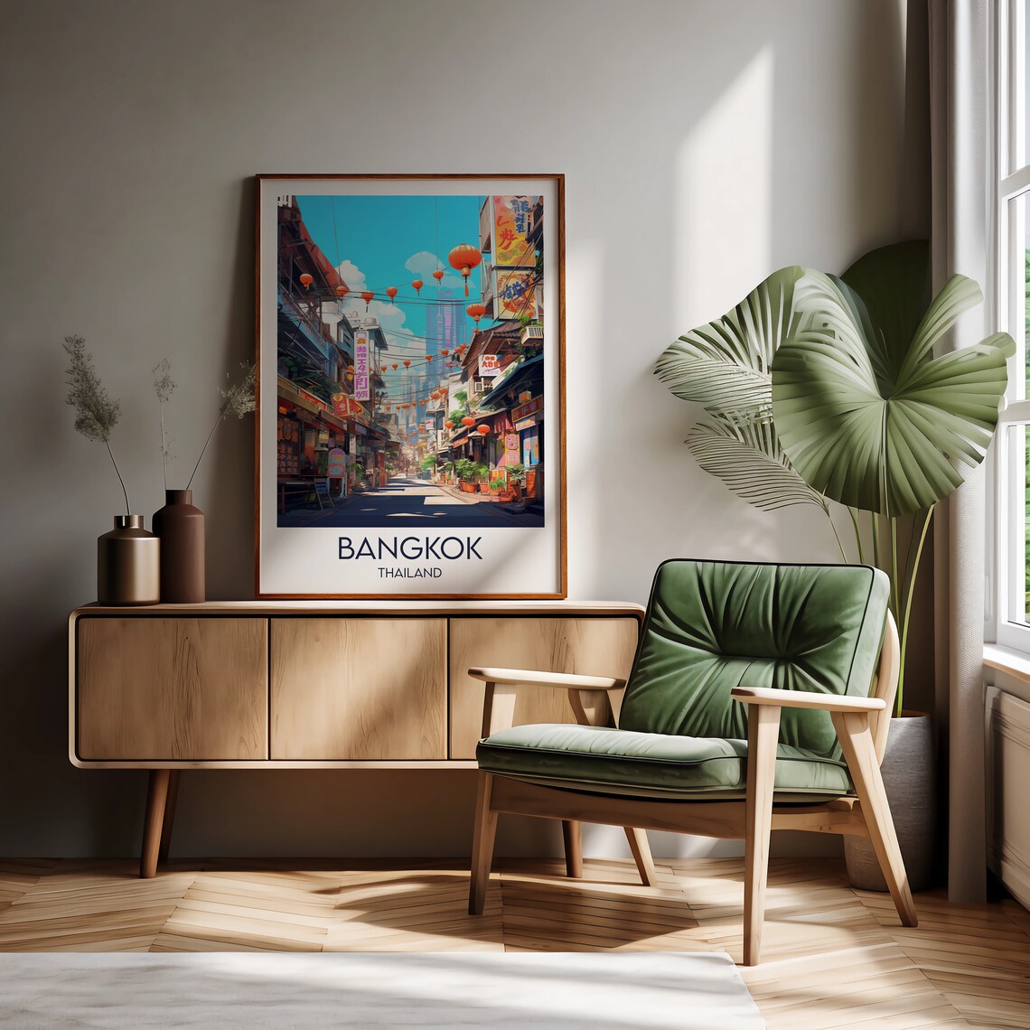 Bangkok Thailand Lantern Street Chinatown Daytime Travel Poster - Image 3