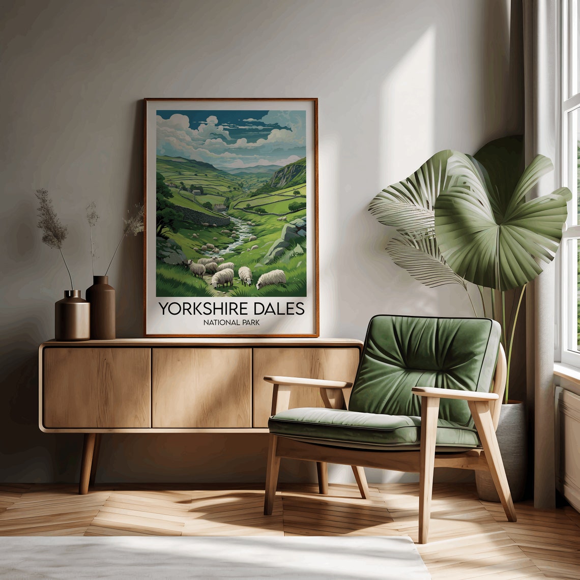 Yorkshire Dales National Park Sheep Valley Vintage Travel Poster - Image 2